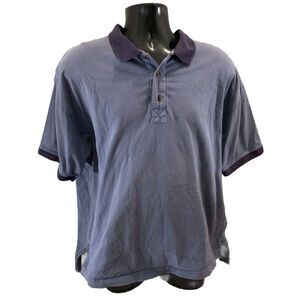 St Johns Bay Vintage Polo Shirt Mens Size XXL 2XL Blue Made In USA 100% Cotton